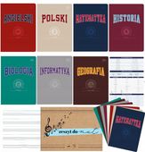 Zeszyty tematyczne przedmiot ściąga Interdruk A5 60k zestaw 8szt klasa 4-6