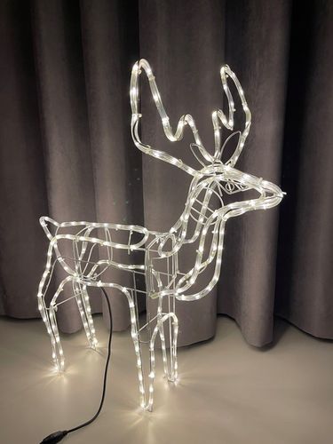 RENIFER ŚWIECĄCY LED DUŻY Z RUCHOMĄ GŁOWĄ BIAŁY CIEPŁY IP44 ZEWNĘTRZNY na Arena.pl