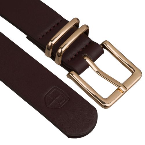 brązowy, wąski pasek damski ze skóry ekologicznej - peterson 105 na Arena.pl