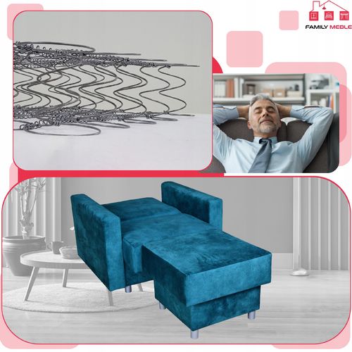 Fotel rozkładany Alicja z podnóżkiem do spania z pojemnikiem Family Meble na Arena.pl