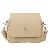 Torebka damska skórzana listonoszka Canaletto kremowa z klapką TD655s242