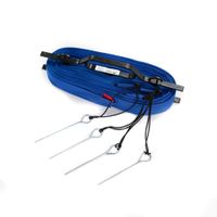 Regulowane niebieskie linie boiska do siatkówki z szpilkami