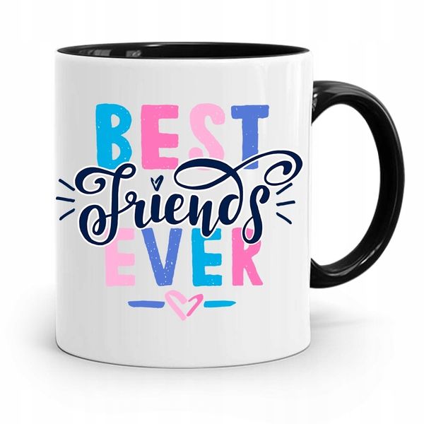 Kubek Czarny Dla Przyjaciela Best Friends Ever Z Nadrukiem Ze Zdjęciem zdjęcie 1