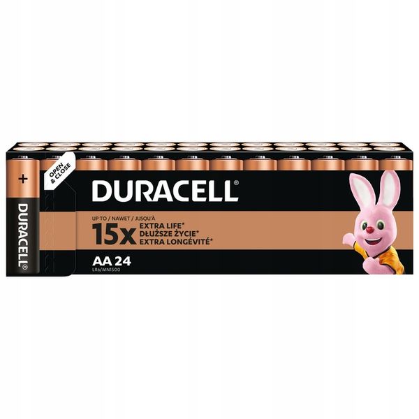 Alkaliczne baterie Duracell AA LR6 24szt. zdjęcie 1