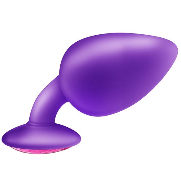 KOREK ANALNY Z KRYSZTAŁEM rozm S Fioletowy Kryształ Różowy zdjęcie 4