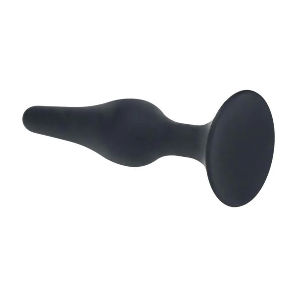 Slim Silicone Anal Plug - M - Black zdjęcie 5