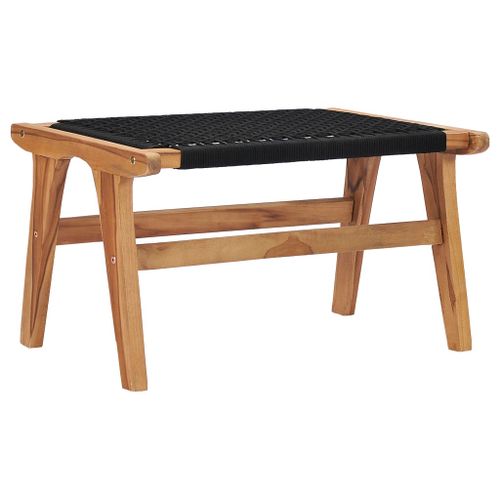 Krzesło z podnóżkiem, lite drewno tekowe i sznurek na Arena.pl