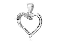 RODOWANY SREBRNY WISIOREK SERCE HEART CYRKONIE