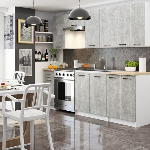 Szafka kuchenna wisząca OLIWIA 50 cm H720 1 drzwi 2 półki - biała beton na Arena.pl