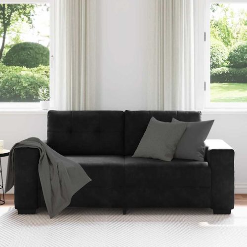 Sofa dwuosobowa czarna 140 cm aksamitna na Arena.pl