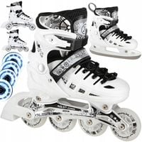 ROLKI 4W1 REGULOWANE LED DAMSKIE MĘSKIE ŁYŻWOROLKI WROTKI ŁYŻWY r 39-42