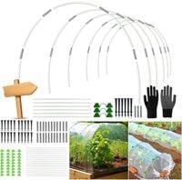 Zestaw Łuków Szklarnianych do Tunelu 18 Sztuk Włókno Szklane Białe 43cm