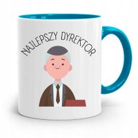 Dla Dyrektora Kubek Błękitny Najlepszy Dyrektor Z Nadrukiem Ze Zdjęciem