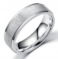 SRBERNY PIERŚCIONEK OBRĄCZKA ŚLUBNA STAL 316L r.25