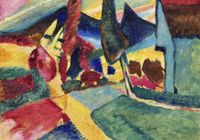 Plakat 100x70cm Landscape with Two Poplars, Wassily Kandinsky