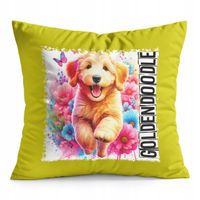 PODUSZKA ŻÓŁTA PREZENT - PIES PSY PIESEK RASA GOLDENDOODLE
