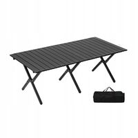 Stół OGRODOWY 120x90cm MOCNY ODPORNY Kempingowy TORBA MOCNY STABILNY CZARNY
