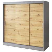 Szafa Przesuwna 200cm GOLD Antracyt / Artisan Garderoba RÓŻNE KONFIGURACJE