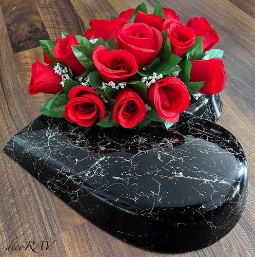 SERCE na Grób RÓŻNE KOLORY Podstawa na Stroik Wzór Marmur Kompozycja na Arena.pl