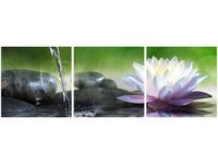 90X30CM BAMBUS KAMIENIE TRÓJ OBRAZ