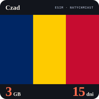 Karta eSIM Internet Czad 3 GB na 15 dni - bez rejestracji