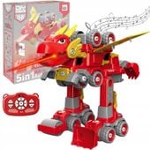 AUTO ROBOT RC 5w1 SKŁADANIE ŚWIECĄCY AUTOBOT DZIECI PILOT 5 POJAZDÓW