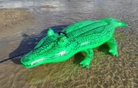 DMUCHANY MATERAC KROKODYL ALIGATOR DO WODY Z UCHWYTEM DLA DZIECI DUŻY INTEX