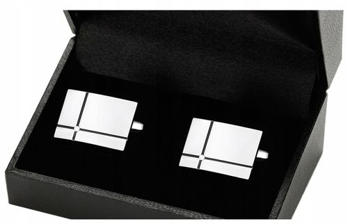 ELEGANCKIE SPINKI + PUDEŁKO Stalowe Spinki do Mankietów Koszuli GREG D56 na Arena.pl