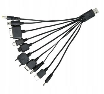 Kabel 10w1 Ładowarka USB, MP3, GPS, Telefony 10w1