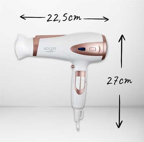 suszarka do włosów biała 2200w ion + dyfuzor adler ad 2248 na Arena.pl