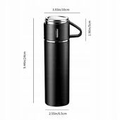 Termos Kubek DO KAWY HERBATY z dzióbkiem VACUUM LOCK STALOWY CZARNY