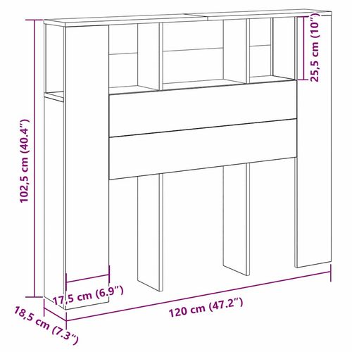 Szafka z zagłówkiem Czarny dąb 120 x 19 x 104,5 cm na Arena.pl