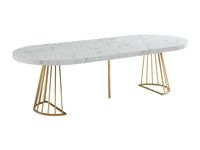 Rozkładany stół do jadalni regulowany na 2-12 osób biały złoty