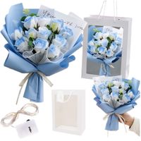 Flower Box elegancki bukiet róże mydlane w torebce led na prezent ślub