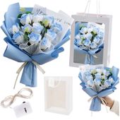 Flower Box elegancki bukiet róże mydlane w torebce led na prezent ślub