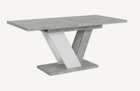 Stół rozkładany kuchenny lub salon 120 -160 cm Beton / Biały Mat DUNAI