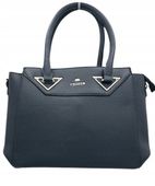 Charro - torebka shopper skóra ekologiczna granatowy groszek mat CH5785-11