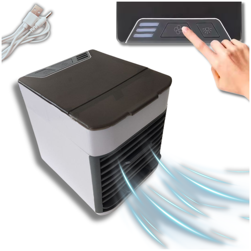 KLIMATOR MINI NA WODĘ I LÓD USB PRZENOŚNY MAŁY WENTYLATOR NAWILŻACZ 3W1 na Arena.pl