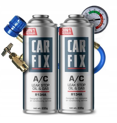 2x CZYNNIK CHŁODNICZY R134A CARFIX 3w1 GAZ DO KLIMATYZACJI r 134a + PRZEWÓD na Arena.pl