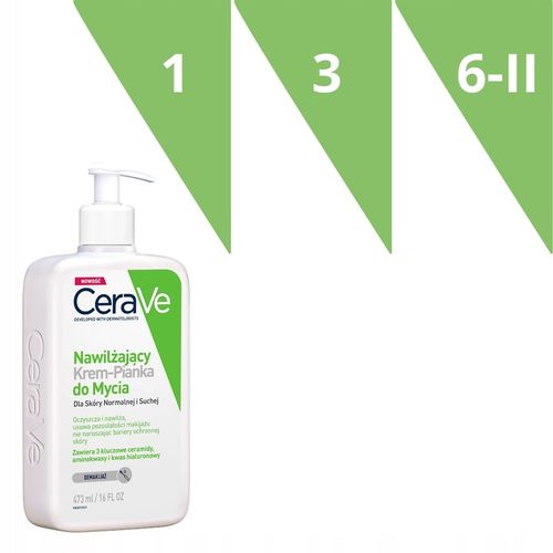 CeraVe Krem-Pianka Nawilżający do Mycia Skóry Normalnej i Suchej 473 ml na Arena.pl