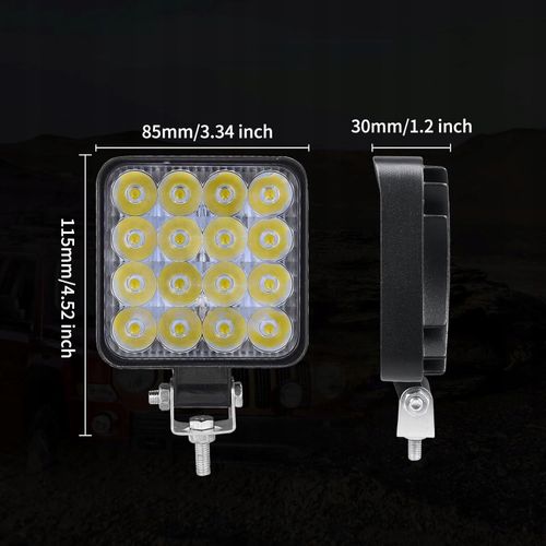 Lampa Robocza Led 48W Halogen Szperacz 12V 24V 16Led Wysoko Wydajny 4X na Arena.pl