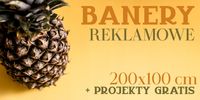PLANDEKA BANER REKLAMOWY DRUK 200x100 cm z laminatem płynnym PROJEKT GRATIS