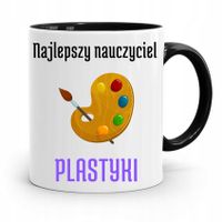 Kubek Czarny Prezent Dzień Nauczyciela Plastyki Z Nadrukiem Ze Zdjęciem