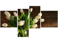 OBRAZ BUKIET JASNYCH TULIPANÓW KWIATY