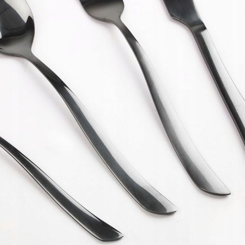 ZESTAW SZTUĆCÓW 16 el komplet sztućce pudełko proste nowoczesne czarne na Arena.pl