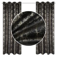 Zasłona welwetowa na przelotkach Eurofirany 140X250 INGRID czarny