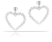 Kolczyki serca wysadzane kamieniami Preciosa (P15/TGU/93AG)