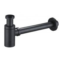 Syfon umywalkowy okrągły mosiężny CZARNY MAT