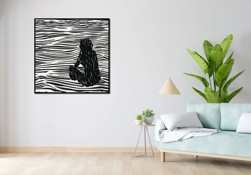 Plakat 100x100cm Złożone Fluidalne Linie na Arena.pl