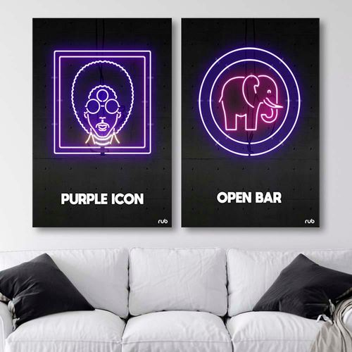 Plakat, Neony słoń 50x70 na Arena.pl